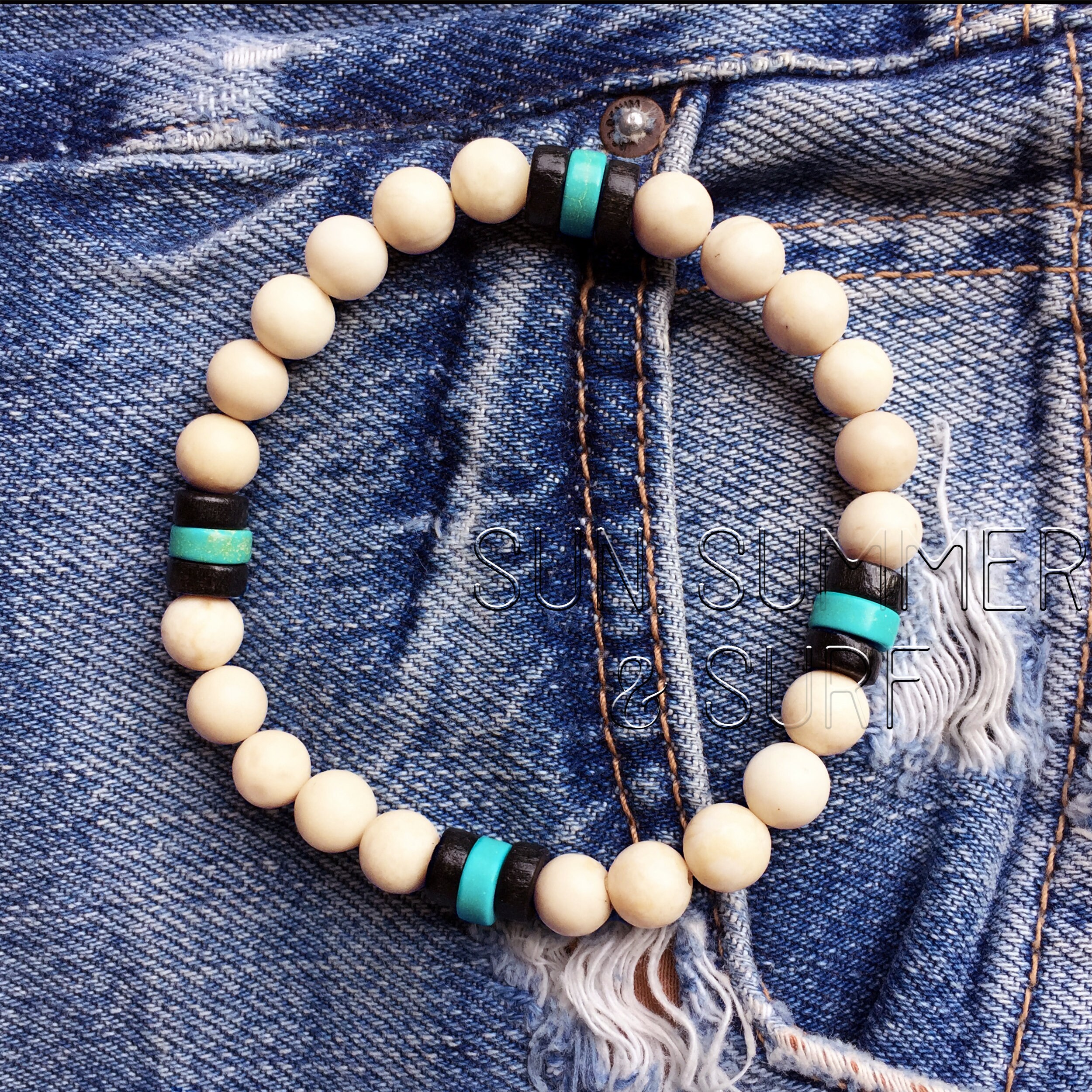 Surf Bracelet Surfer Style Bracelet Beaded Bracelet Etsy UK