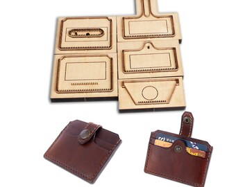 Portefeuille porte-cartes artisanat cuir bricolage, couteau à découper, moule en métal, poinçon creux, outil à lame en acier 10,5x8cm