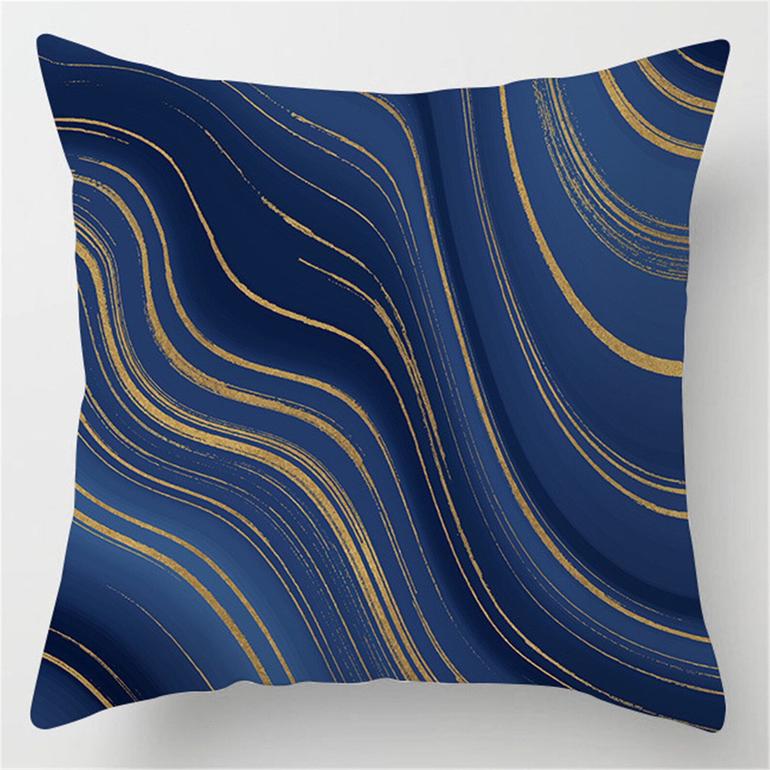 18'' Dark Blue Abstract Cushion Cover Handmade Etsy