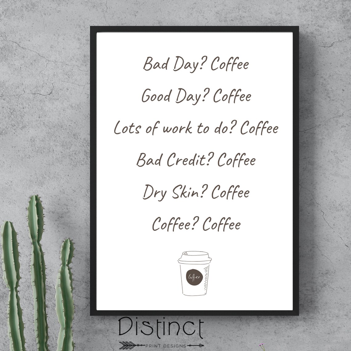 Funny Coffee Quote Coffee Poster Coffee Lover Prints Etsy UK