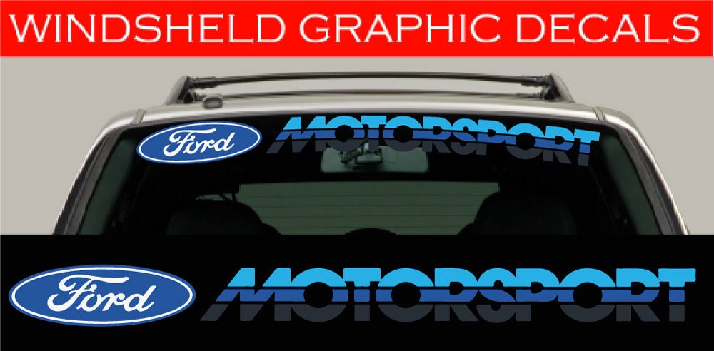Ford Motorsport Windschutzscheibe Banner Windschutzscheibe Aufkleber  Windschutzscheibe Aufkleber - .de