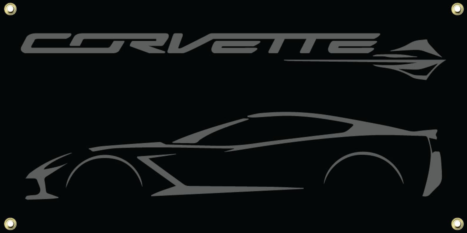 Corvette C7 Silhouette Vinyl Wall Banner - Etsy Australia