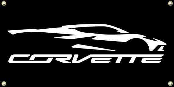 Corvette C8 Silhouette Vinyl Wall Banner Etsy
