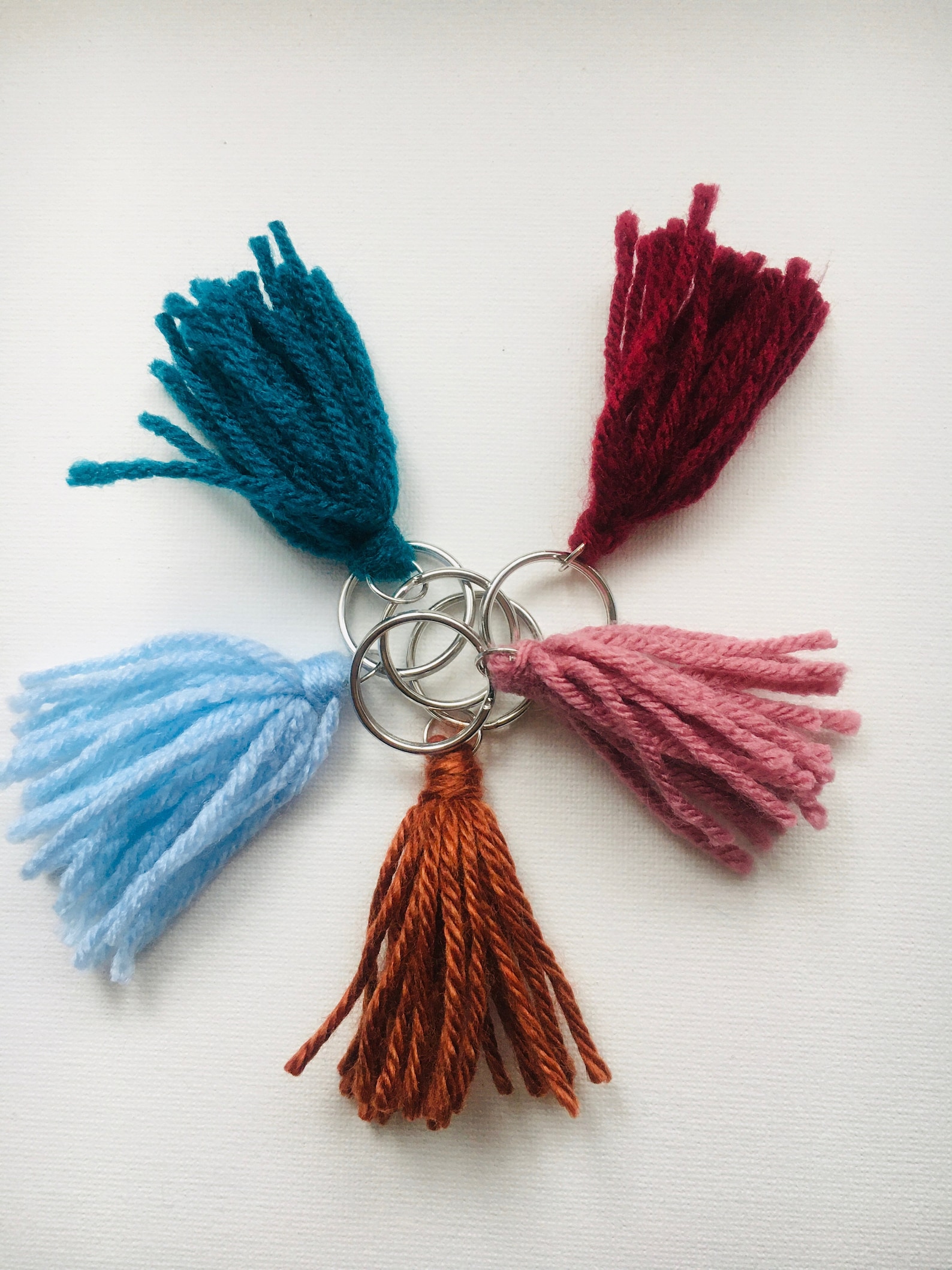 Handmade Yarn Tassel Keychain Yarn Keyring Tassel Keyring Etsy