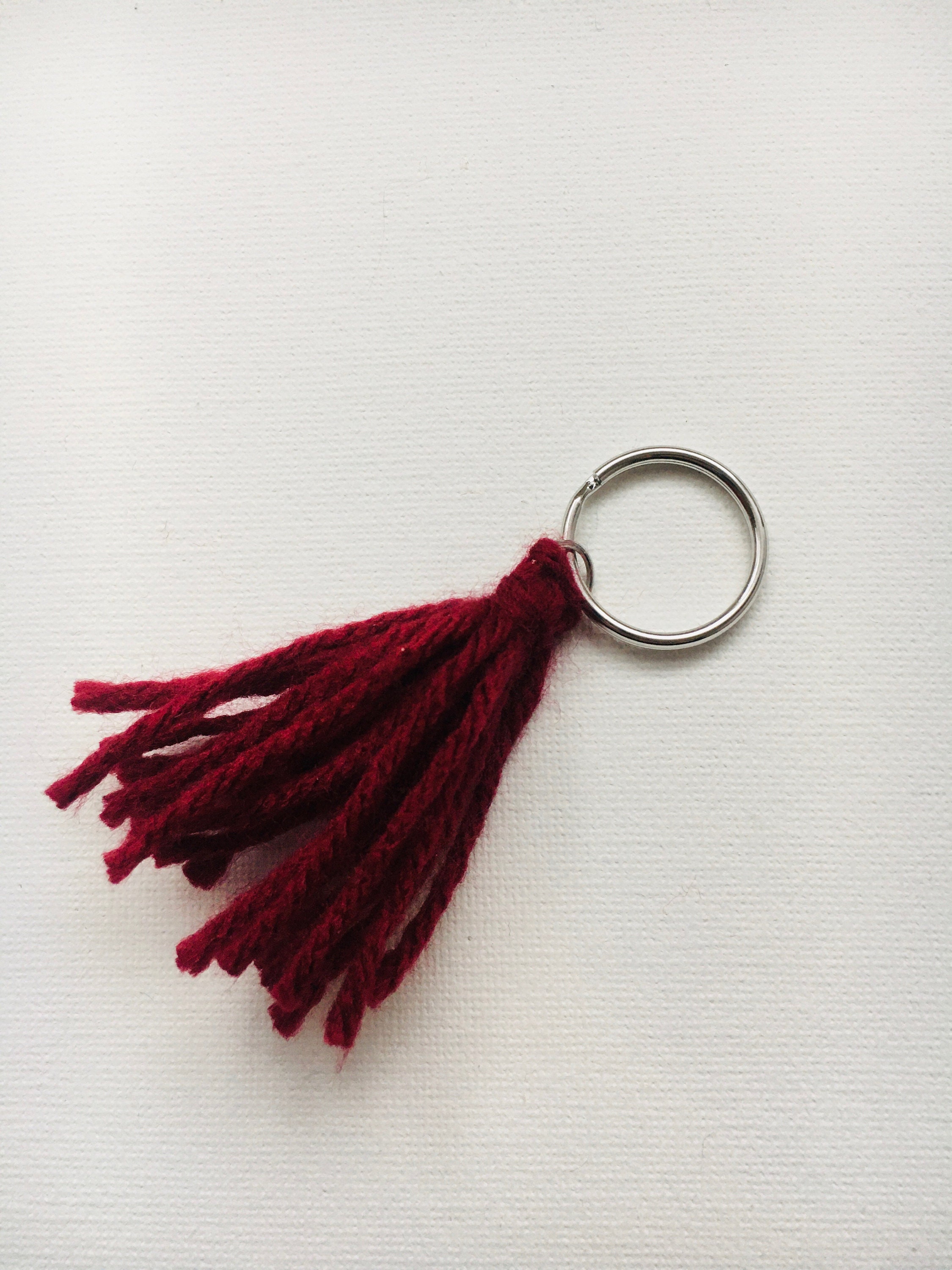 Handmade Yarn Tassel Keychain Yarn Keyring Tassel Keyring Etsy