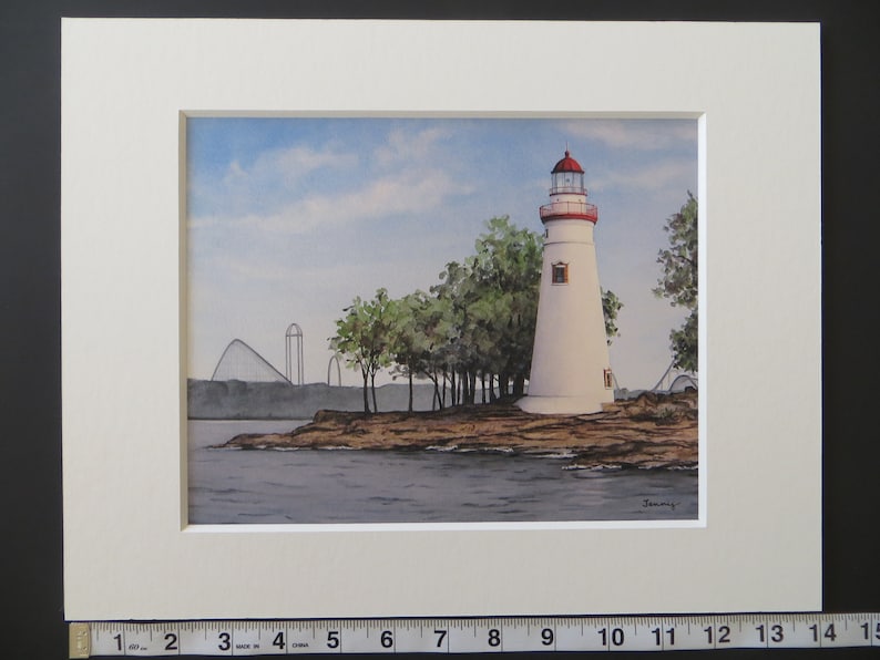 Marblehead Lighthouse Watercolor Painting Print