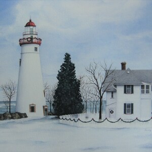 Marblehead Lighthouse Watercolor Painting Print