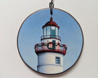 Hand-painted Marblehead Lighthouse Christmas Ornament