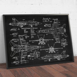 Air Force Plane F18 Hornet Patent Prints Airplane Poster Fighter Jet Blueprint Art Canvas Painting Picture Gift Home Decor