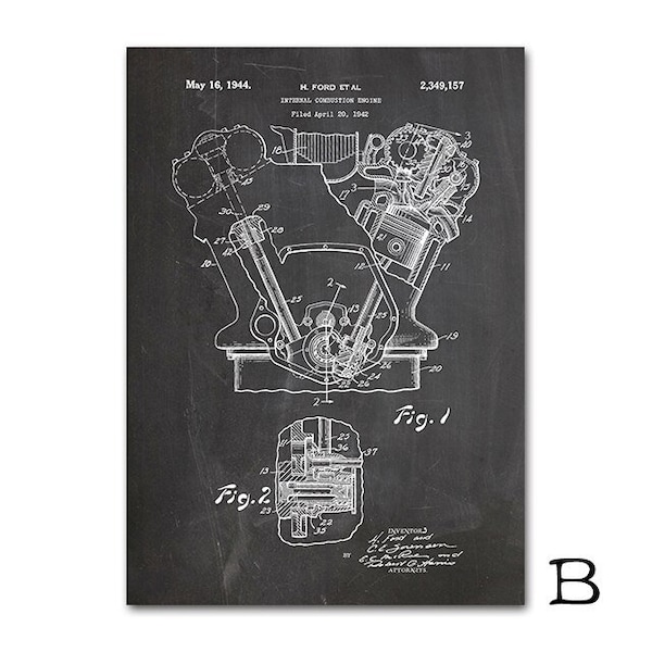 Car Parts Canvas Wall Art Etsy