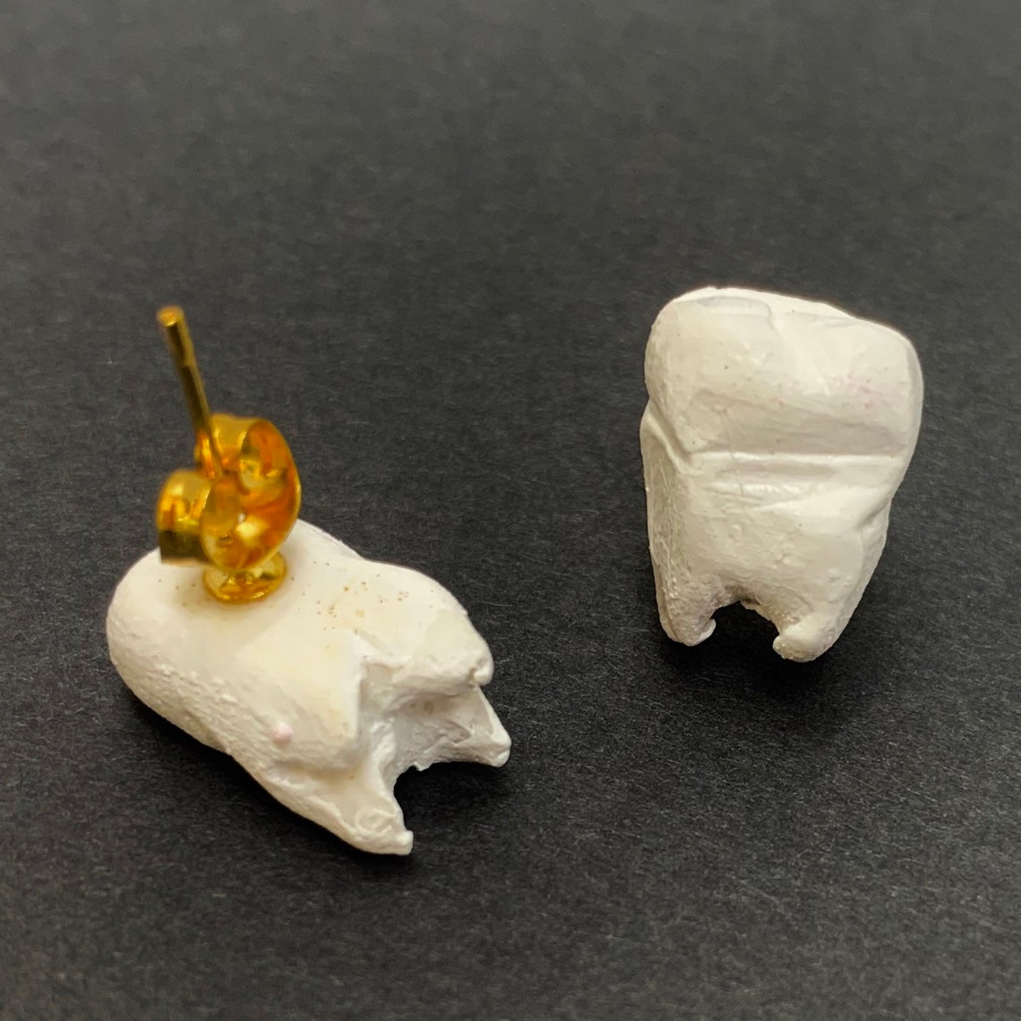 Handmade Polymer Clay Tooth Stud Earrings Etsy