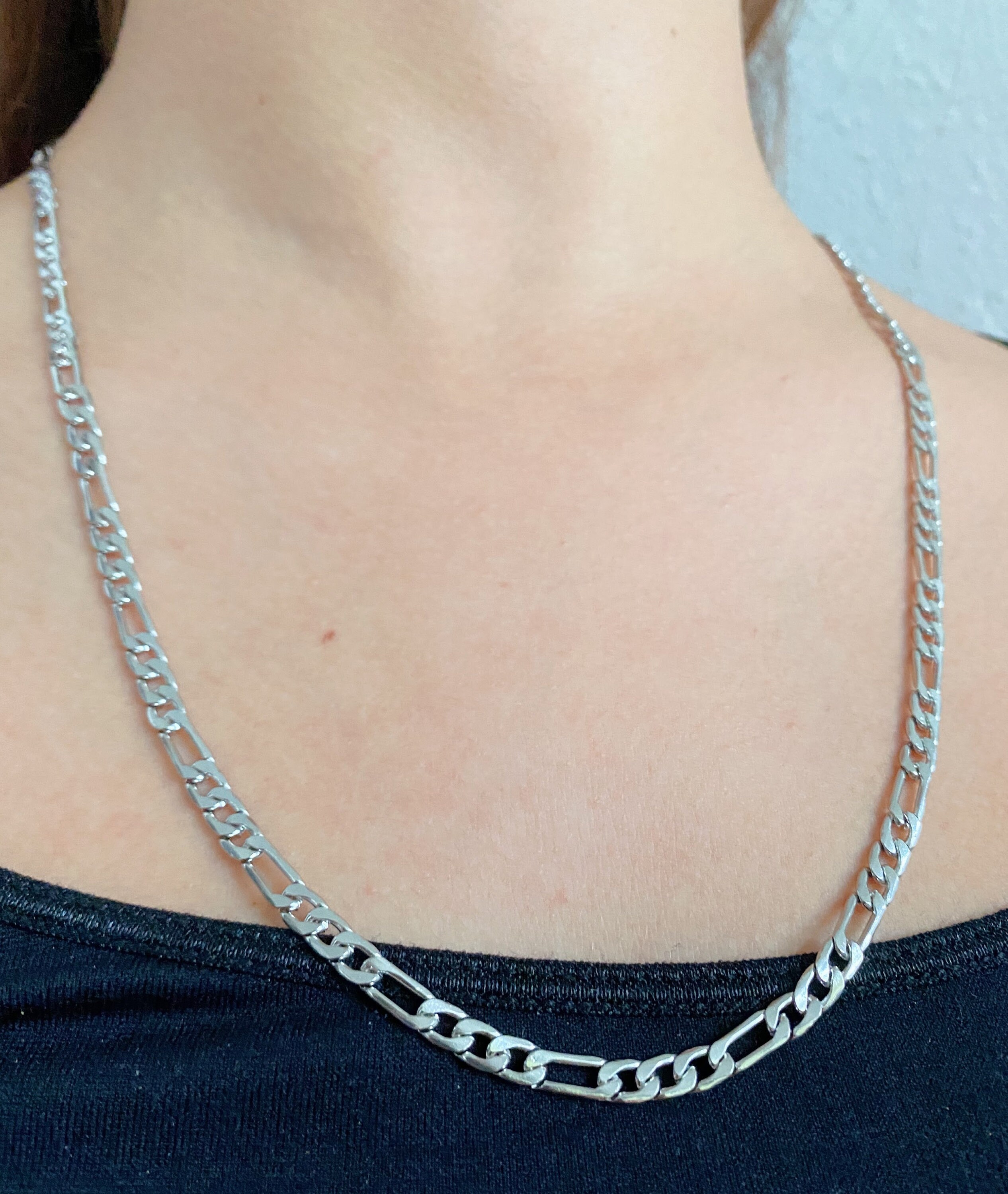 Collar porta mascarilla plateada, Colgante para mascarilla, Cadena