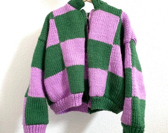 knitted colorful cardigan