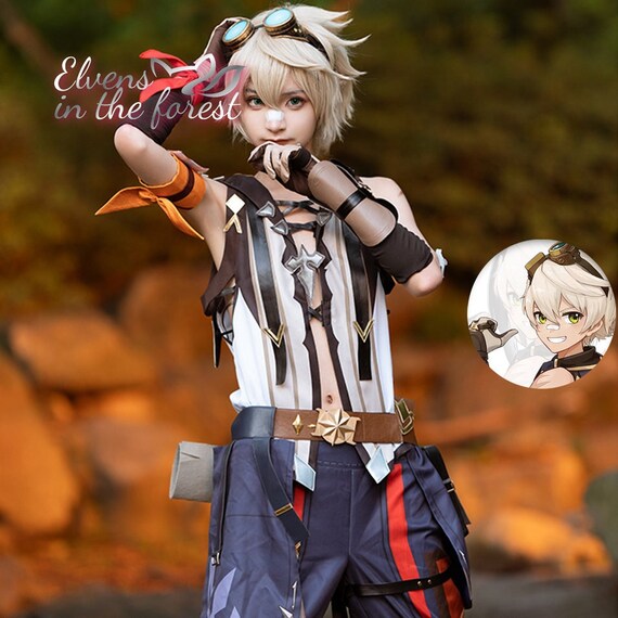 Genshin Impact Bennett COSPLAY kostuum Bennett Little Grey Wig