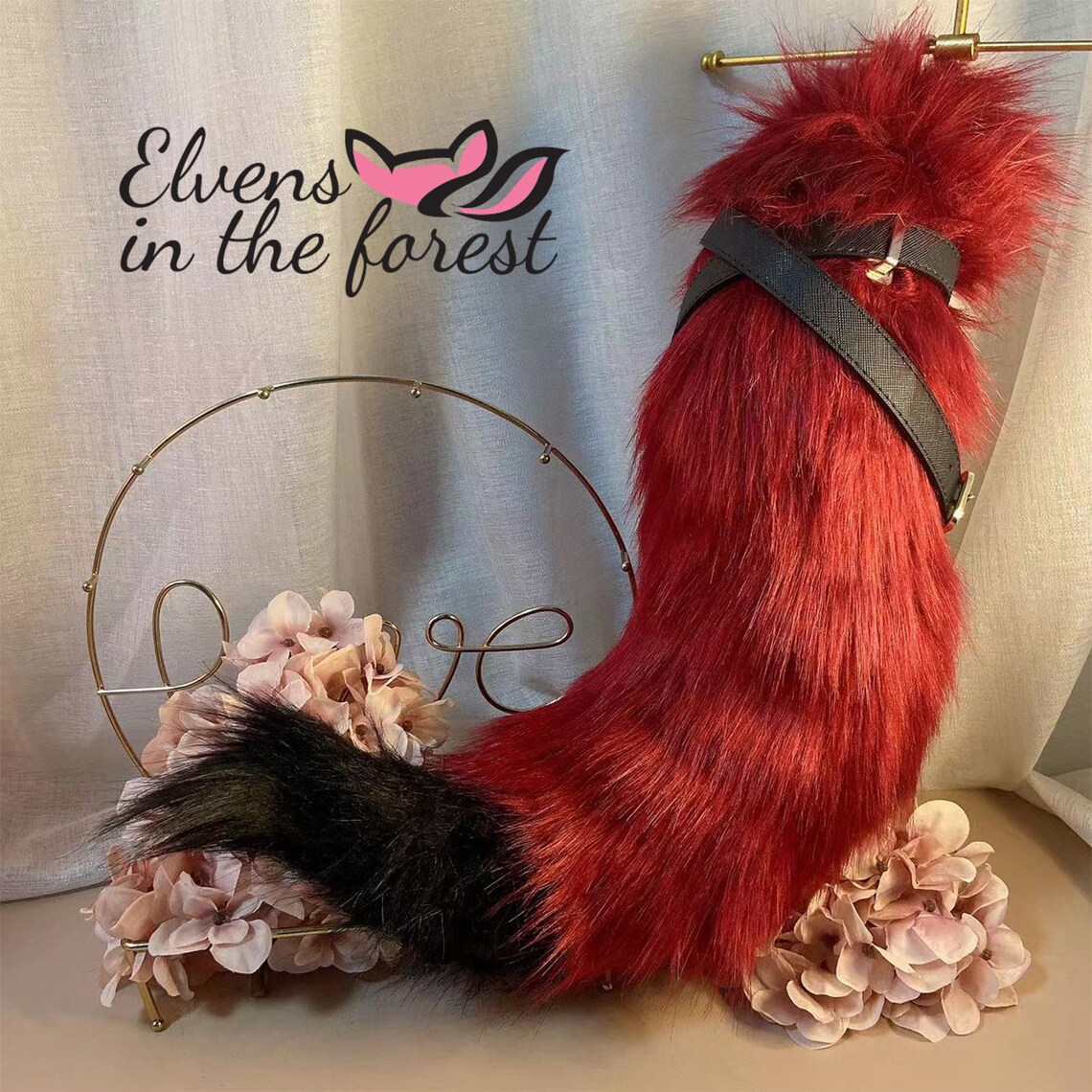 Blood Wolf Tail Red Wolf Ears and Collars COSPLAY Butt Etsy