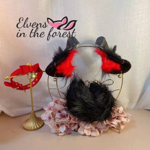 Black Sheep Tail Sheep Ears & Collars - COSPLAY - Butt Plug-Handmade Animal Ears-Fox Ears and Tail-Christmas Gifts-Lolita-Butt Plug-Headgear