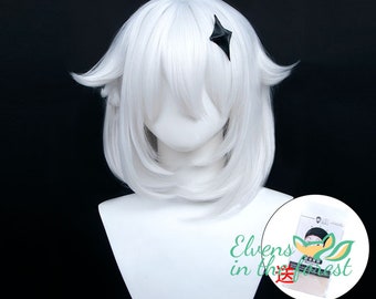 Genshin Impact Paimon wig Genshin silver short hair-COSPLAY wig animation exhibition wig Barbatos Mondstat game character wig