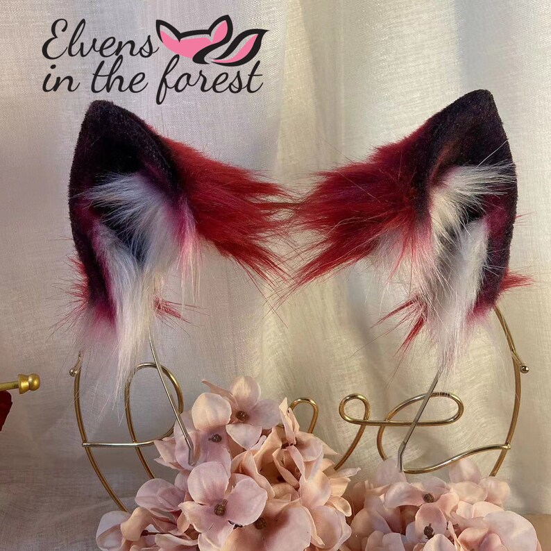 Blood Wolf Tail Red Wolf Ears and Collars COSPLAY Butt Etsy