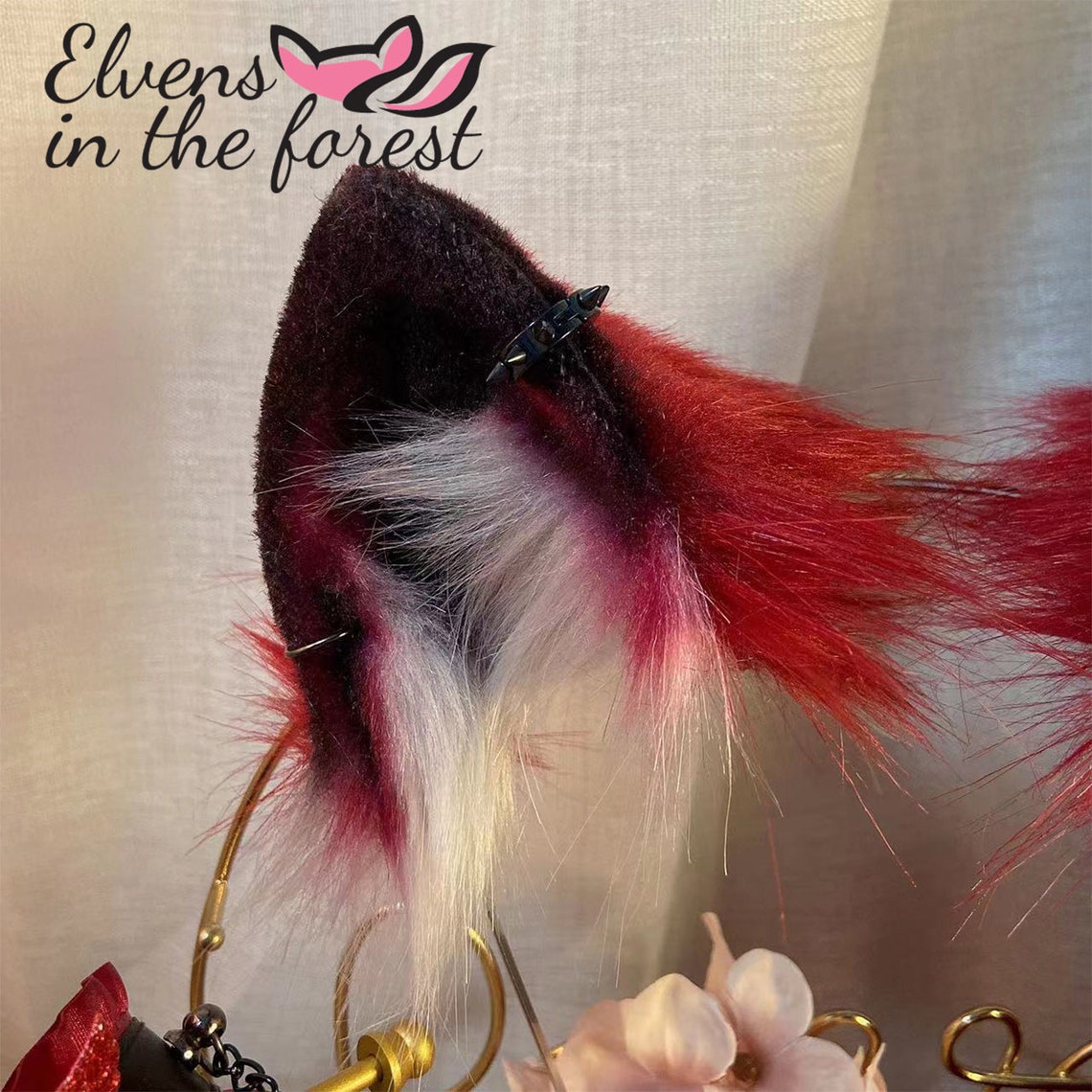 Blood Wolf Tail Red Wolf Ears and Collars COSPLAY Butt Etsy