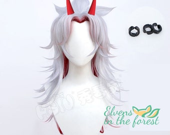 Genshin Impact Arataki Itto Wig Genshin Silver Long Hair - COSPLAY Wig Animation Exhibition Wig Barbatos Mondstat Game Character Wig