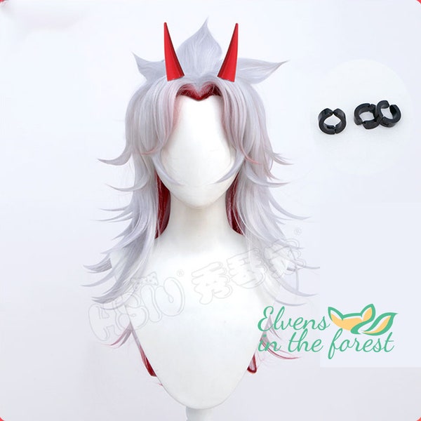 Genshin Impact Arataki Itto Wig Genshin Silver Long Hair - COSPLAY Wig Animation Exhibition Wig Barbatos Mondstat Game Character Wig