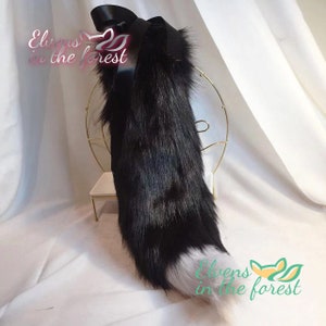 Plush Black Wolf Ears and Tail, Realistic Wolf Ears, Fluffy Wolf Tail ...