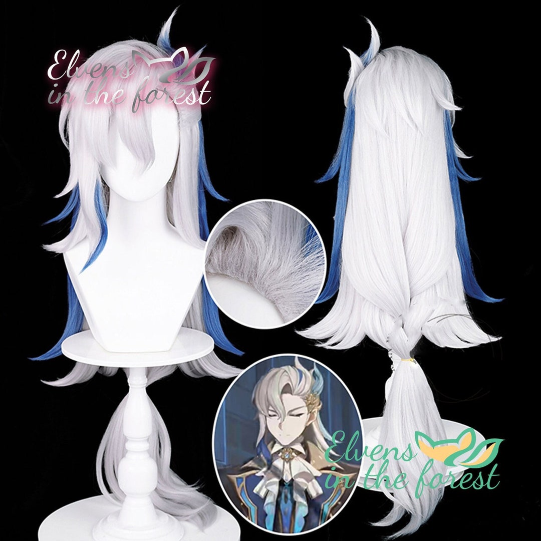 Genshin Impact Fontaine God Neuvillette Wig Length 90cm - Etsy