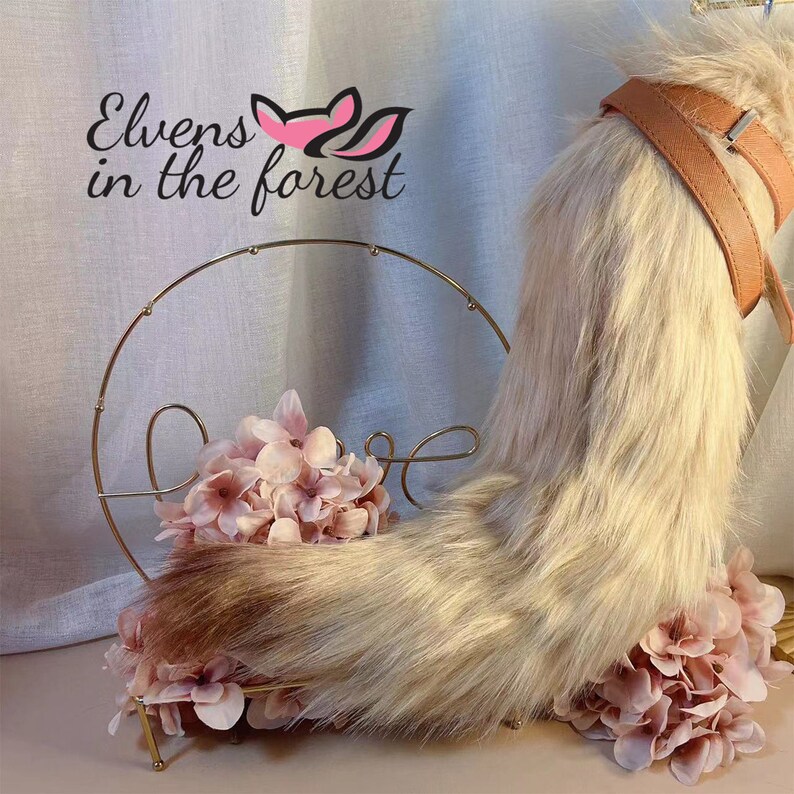 Brown Wolf Tail Coffee Wolf Ears and Collarscosplaybutt Etsy