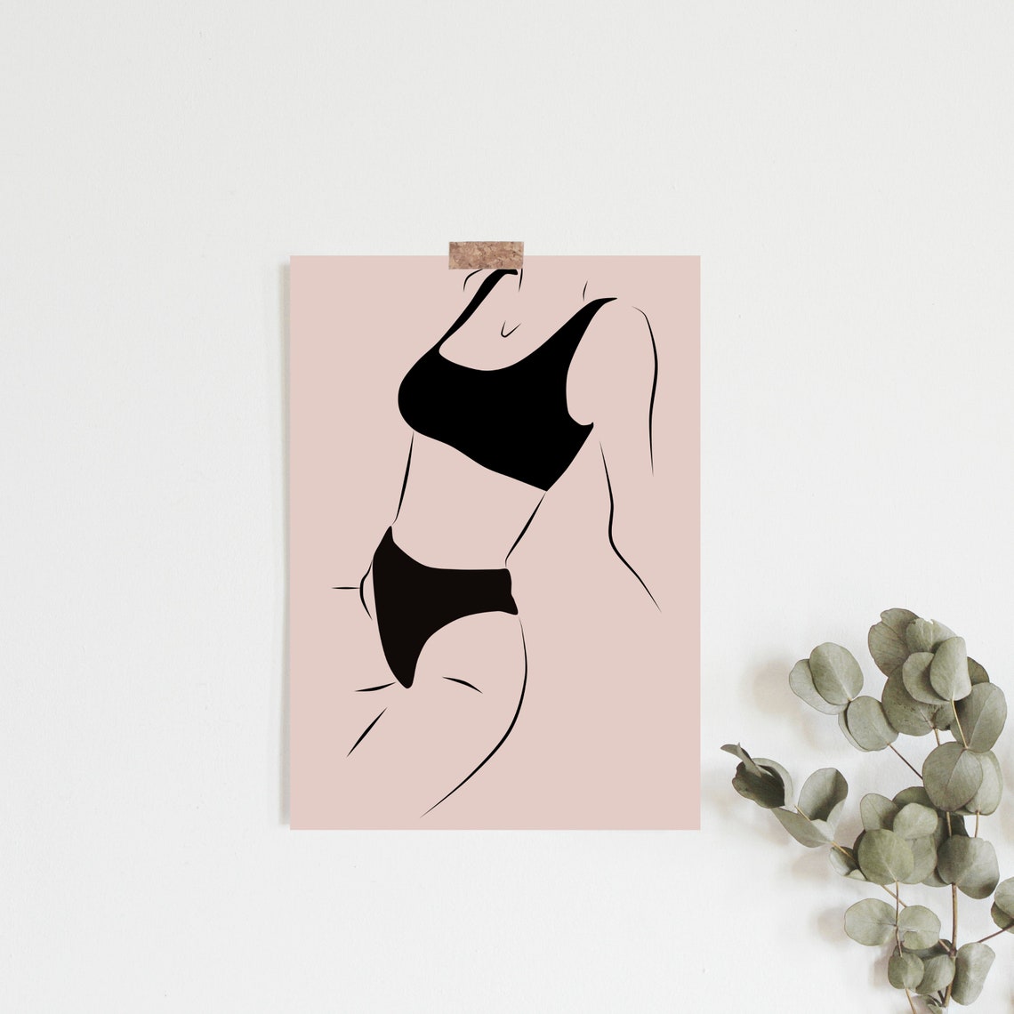 Female Body Art Illustration Wall Art Female Body Line | Etsy