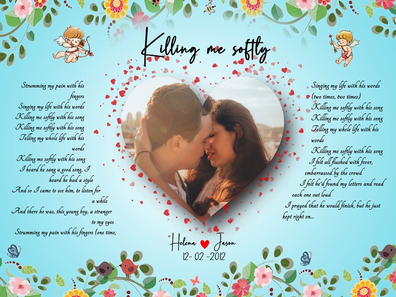 Customized personalized Beautiful lyrics song with your pictures and names