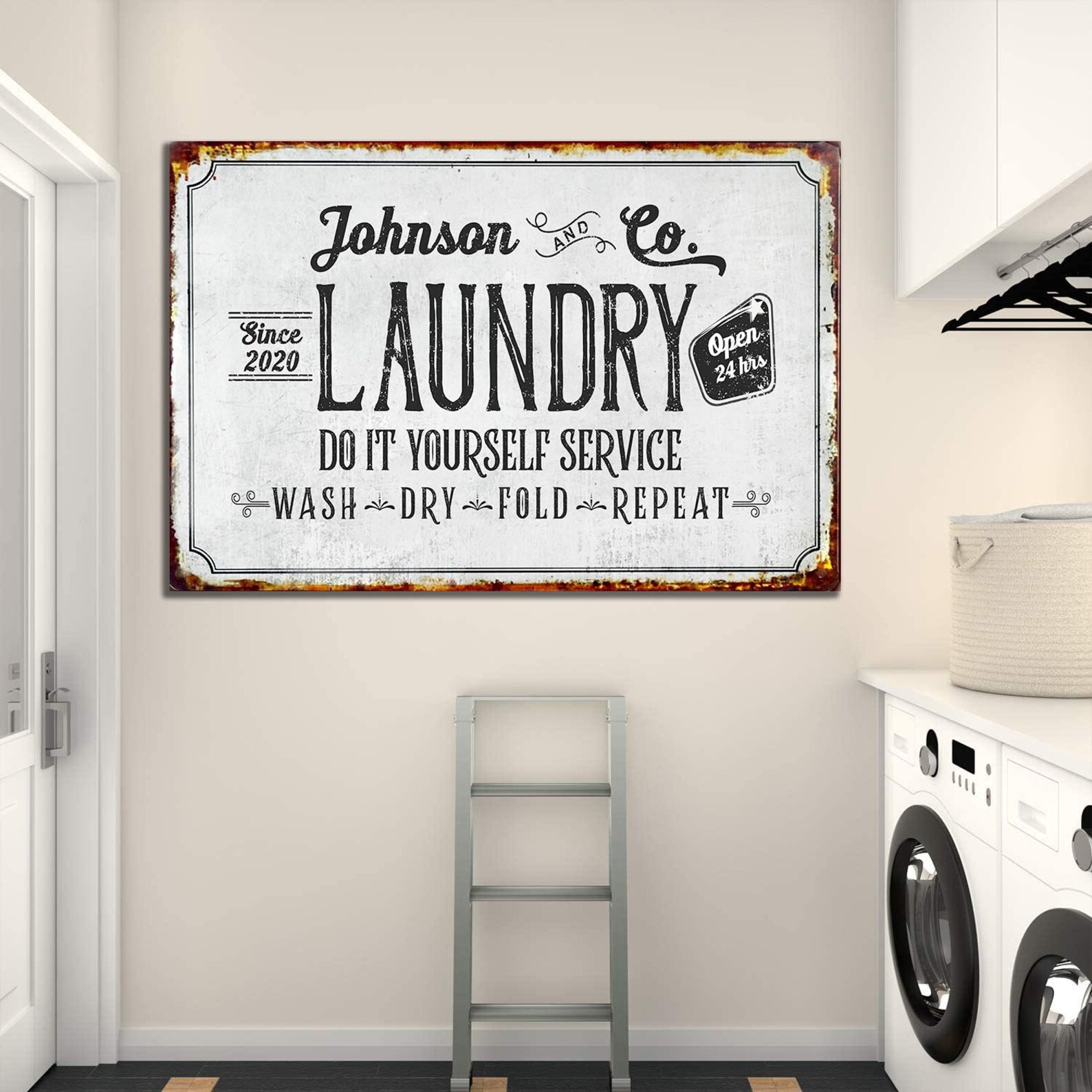 Personalized laundry room wall canvas art Do it yourself Etsy