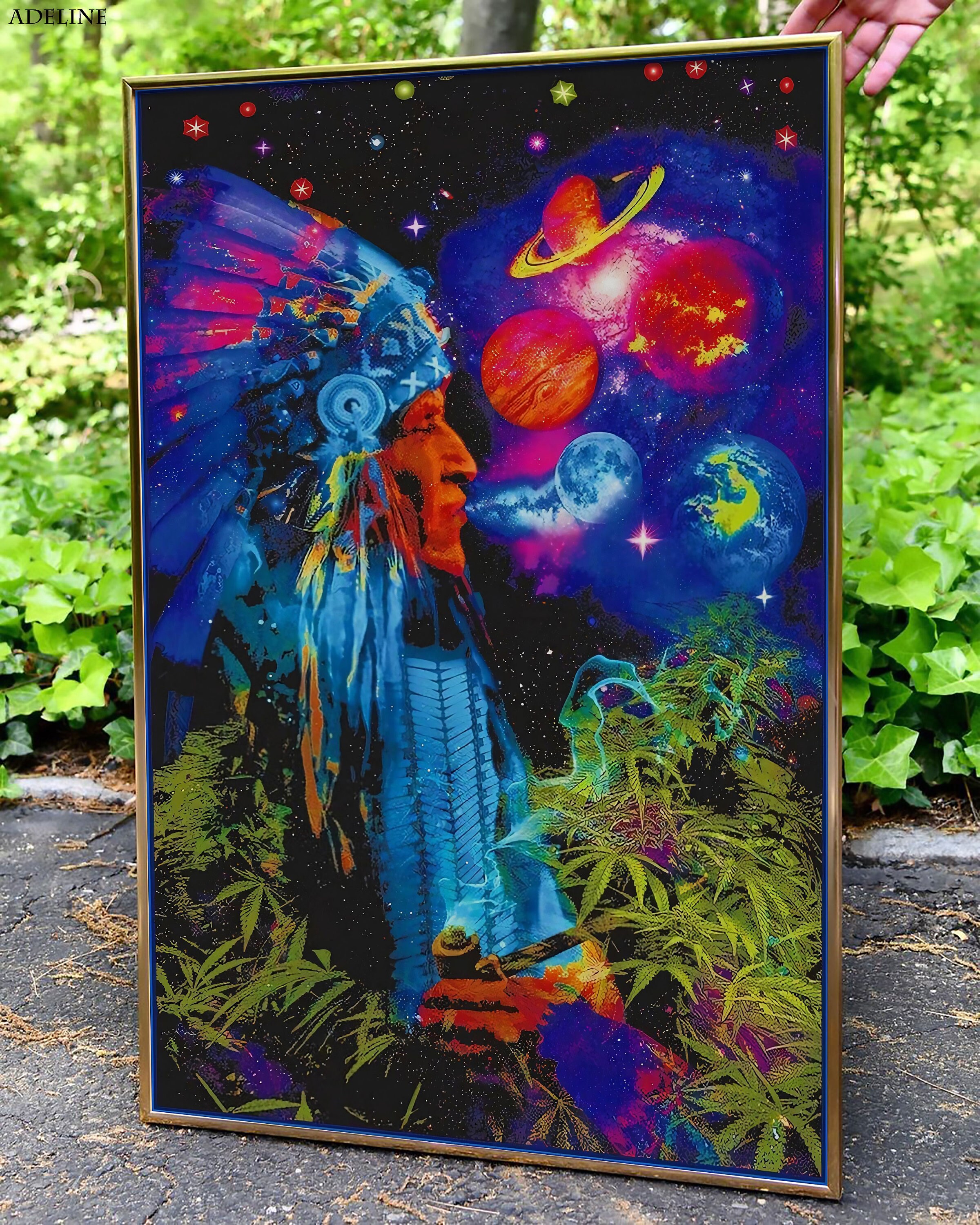 Cannabis Poster Psychedelic Poster Vintage Weed Poster Etsy