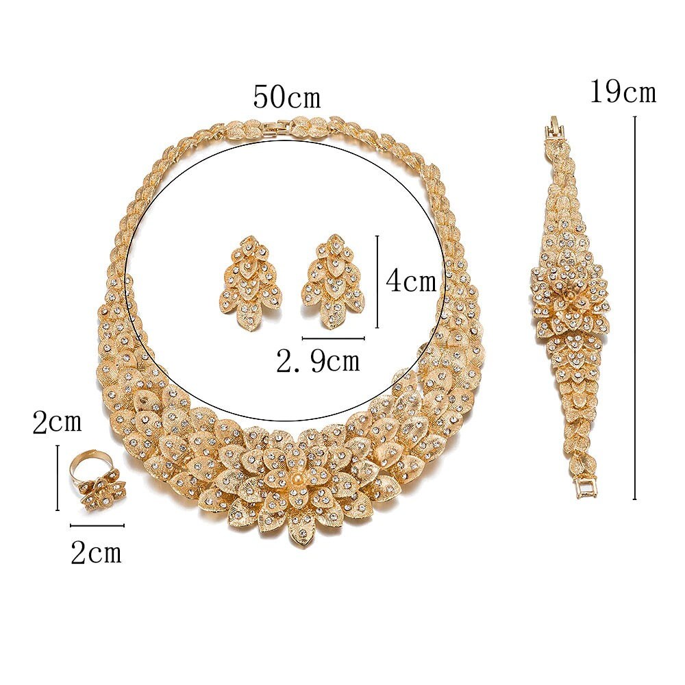 Jewelery Set Party Wedding Jewellery Gold Color for Women Etsy