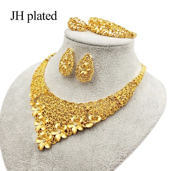 Discover 176+ gold necklace bracelet earrings set super hot