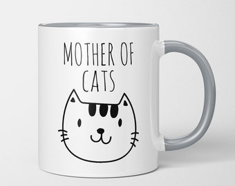 Tasse avec adage « Mother of cats » - drôle - tasse de café - tasse de chat - cat mom - Cadeaux Amoureux du chat - Animal de compagnie - Idées cadeaux