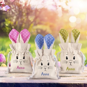 Liebtastisch - Easter bag personalized with name Easter bag for filling fabric Easter nest Easter basket Easter basket for Easter gifts children