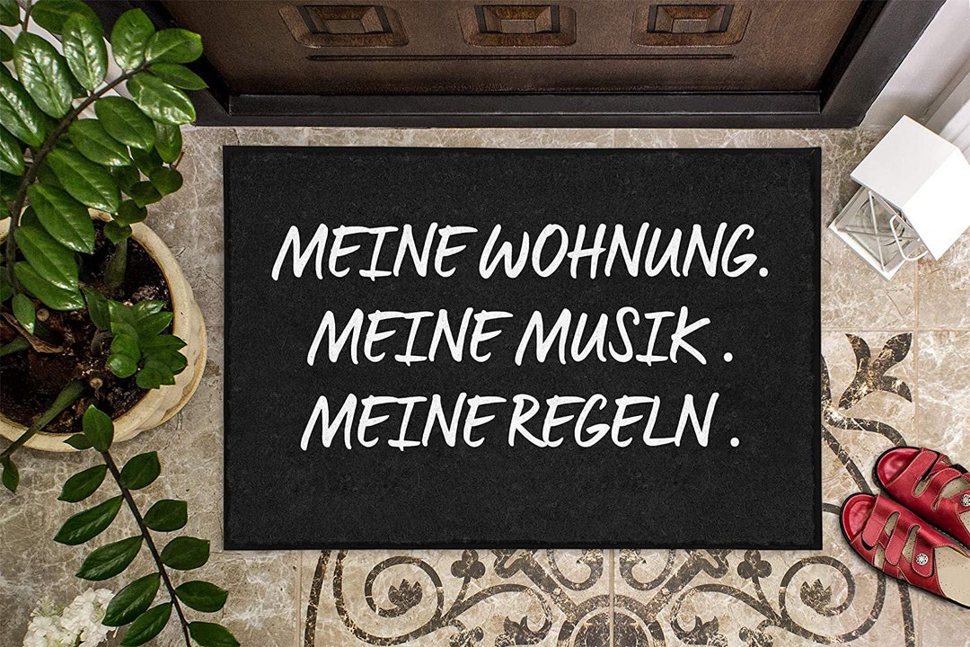 Fußmatte Mit Spruch – 'My Home. My Music. My Rules.' – Lustige Willkommensmatte Für Zuhause