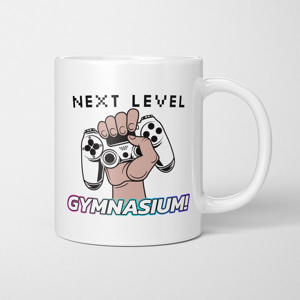 TassenTicker - Next level Gymi - Gymnasium Übergang - Einschulung - Schulwechsel - Schulstart - Gamer - Schulkind -Kaffeetasse für Kakao,Tee