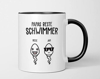 TassenTicker - Papas beste Schwimmer - Personalisiert - bester Papa - Geschenke - Geburtstag - Vatertag - Vatertagsgeschenk -
