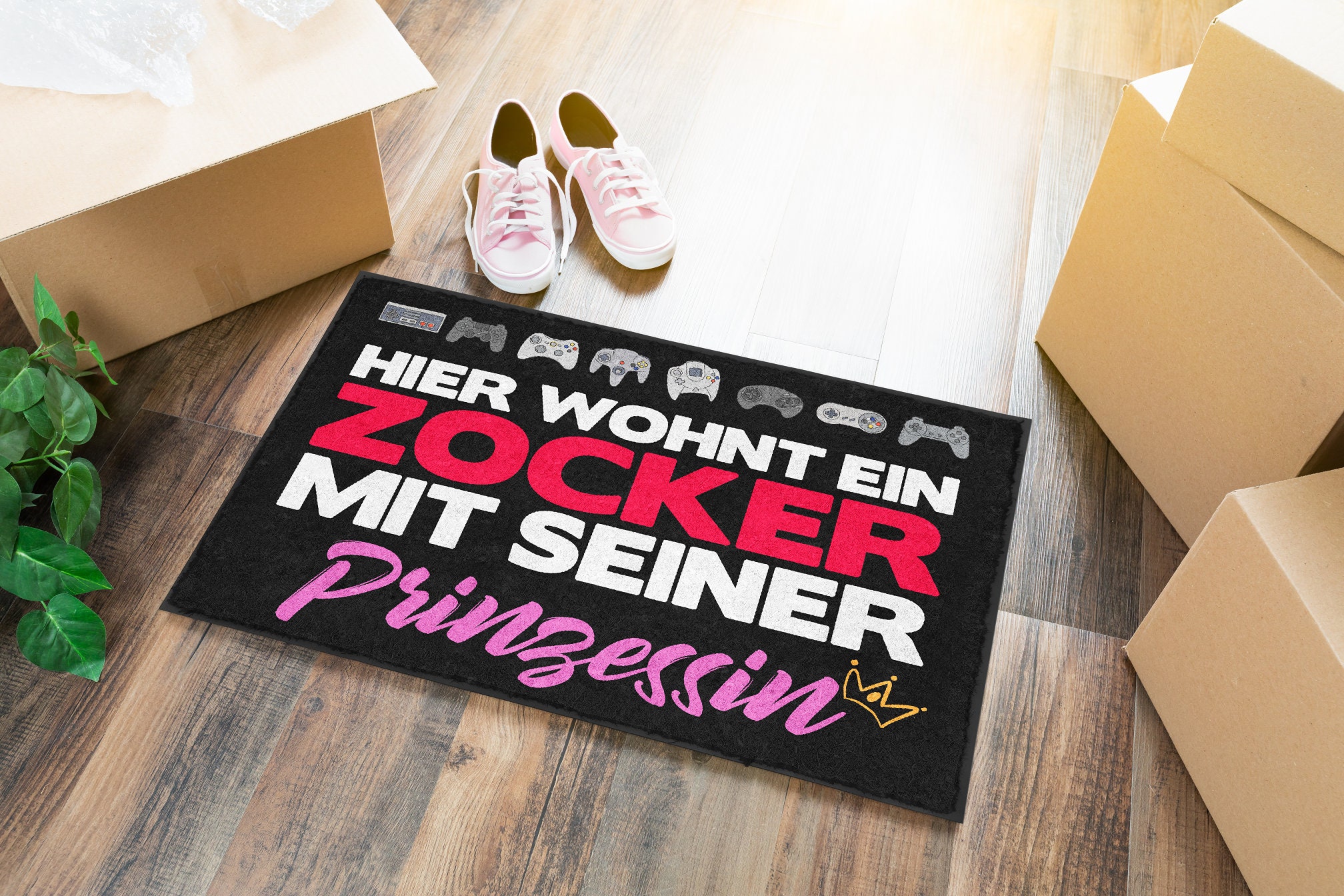 Fußmatte mit Spruch Hier wohnt ein Zocker mit seiner Etsy