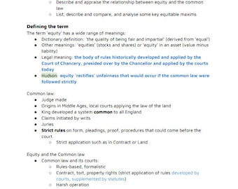 Equity and Trusts (LLB Law) Complete Lecture Notes