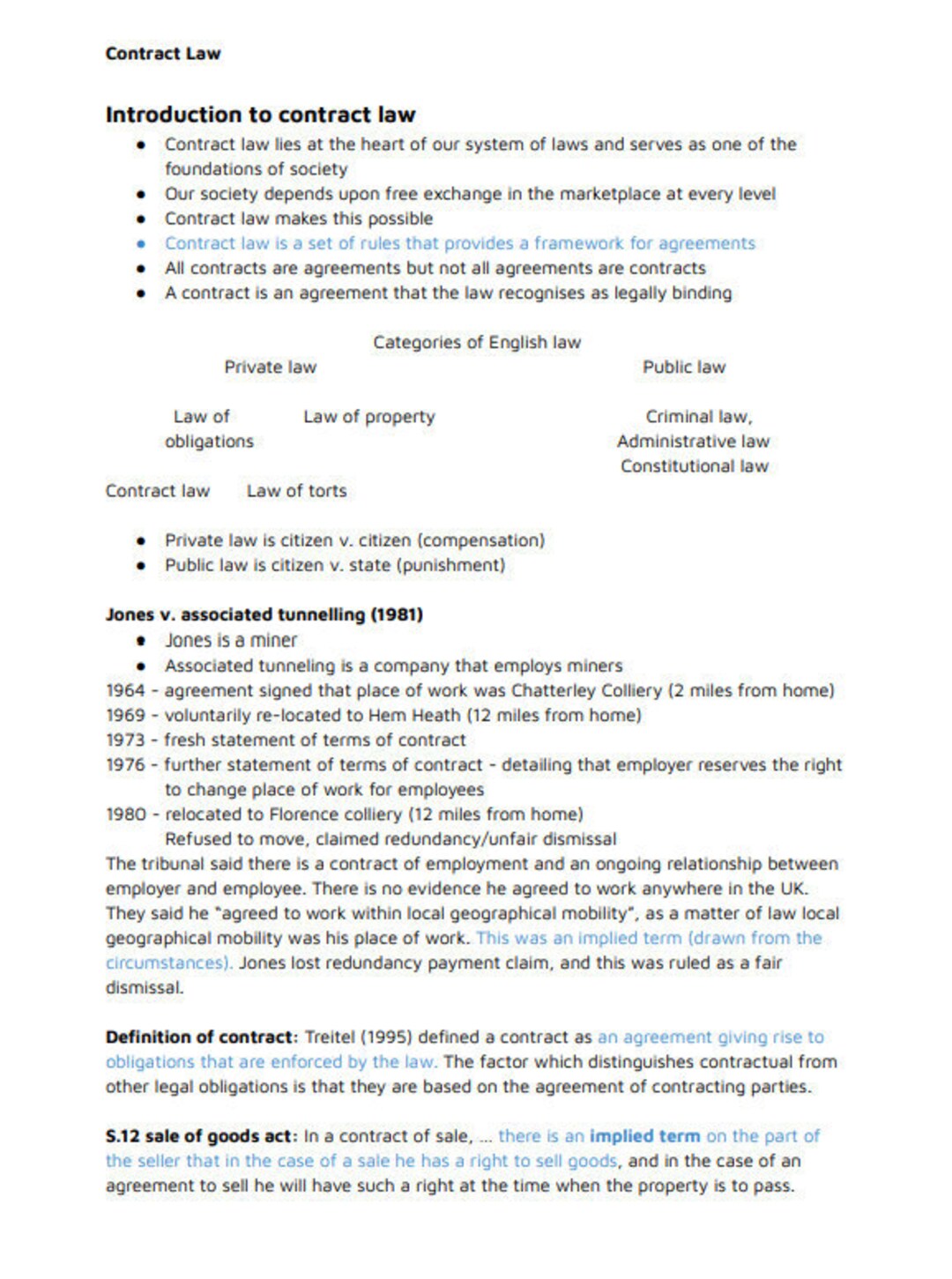 Contract Law (LLB) Complete Lecture Notes - Etsy