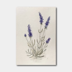 Lavender Original Watercolor Painting: Floral Botanical Art (11.8x8.3 in)