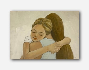 シャイ・ヨセフ作「母と娘」の油絵（110 x 150 cm） - Etsy 日本