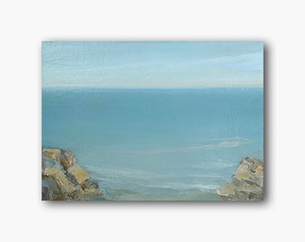 Ocean Original Ölgemälde Sea Cape Wand Kunst Sea Rocks Landschaft Raum Dekor Erinnerung Geschenk für Ihn