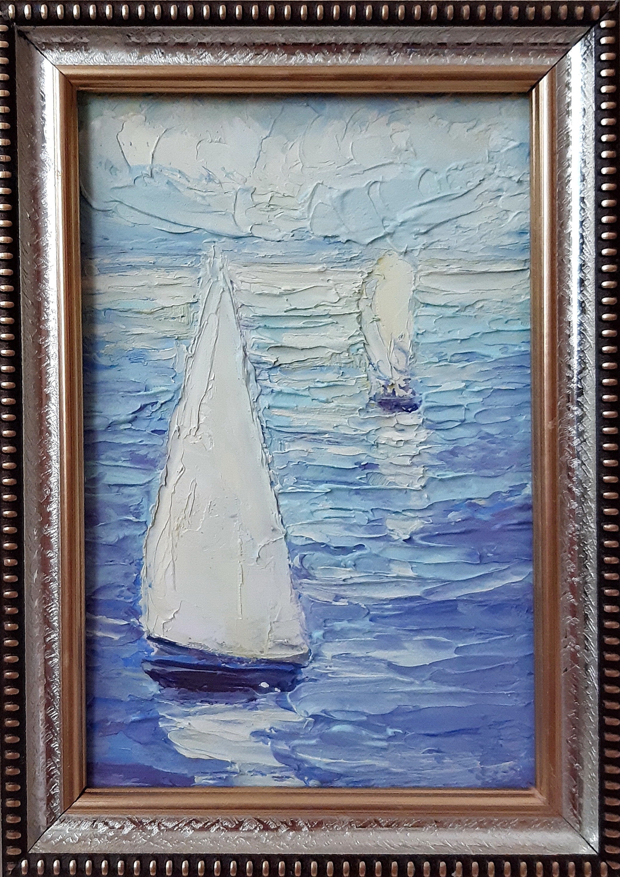 sailboat vintage painting etsy