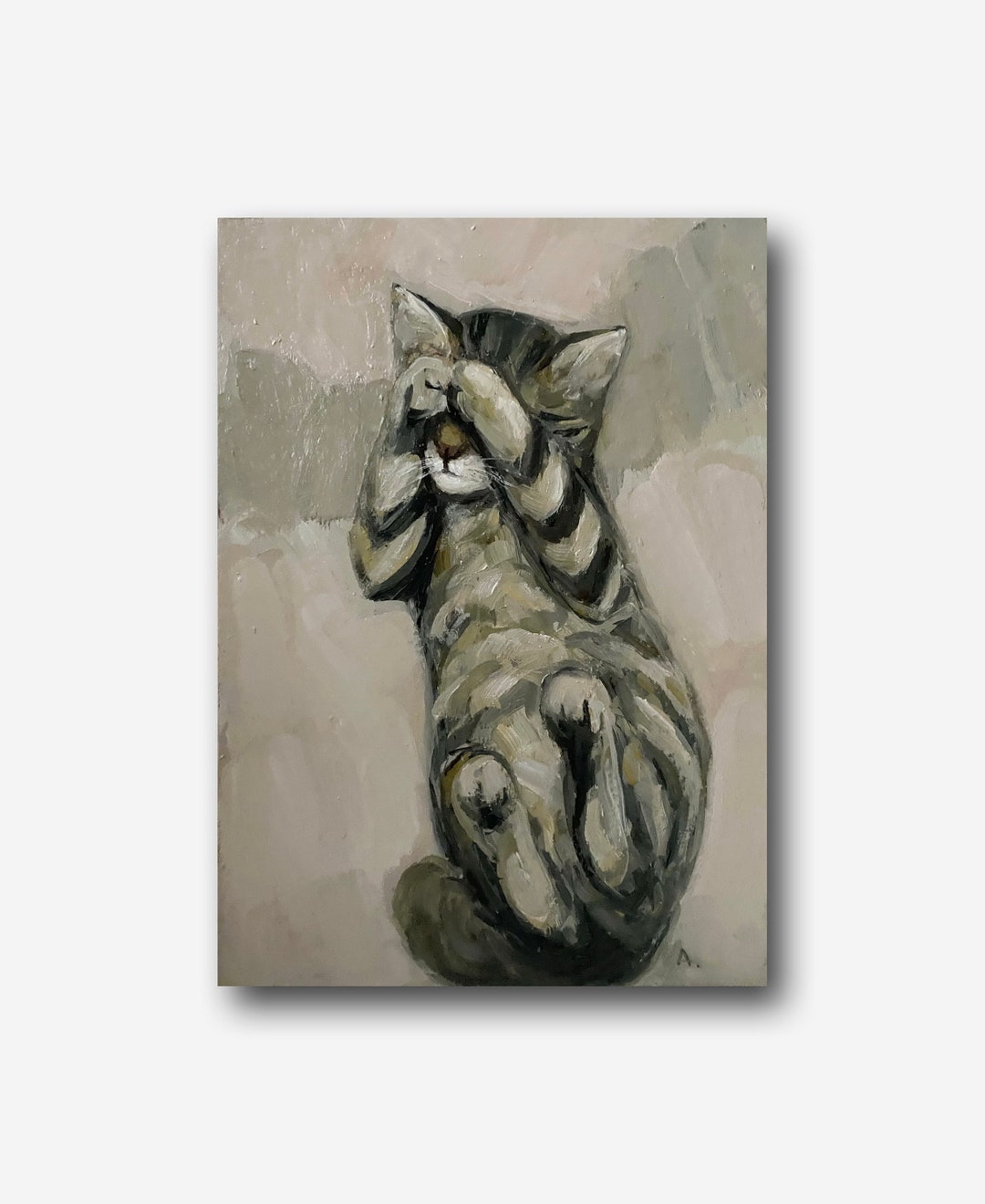 Tabby Kitten Original Oil Painting | Cat Portrait Ornate Artwork - Etsy