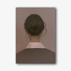 Menina com costas vintage original pintura a óleo retrato feminino arte de parede mulher retro decoração de quarto única