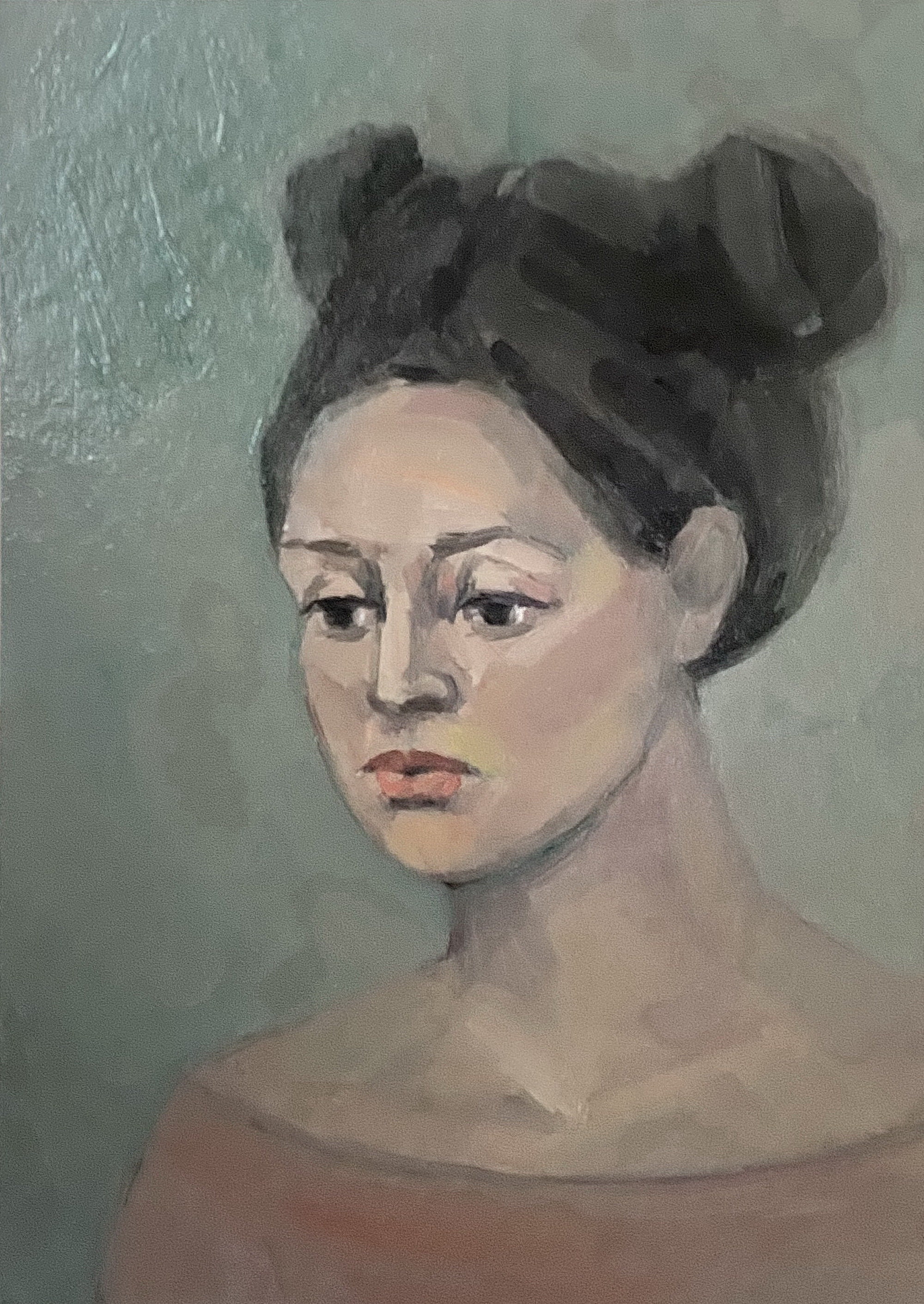 Female Portrait Vintage Oil Painting Tender Girl Original Wall Art ...