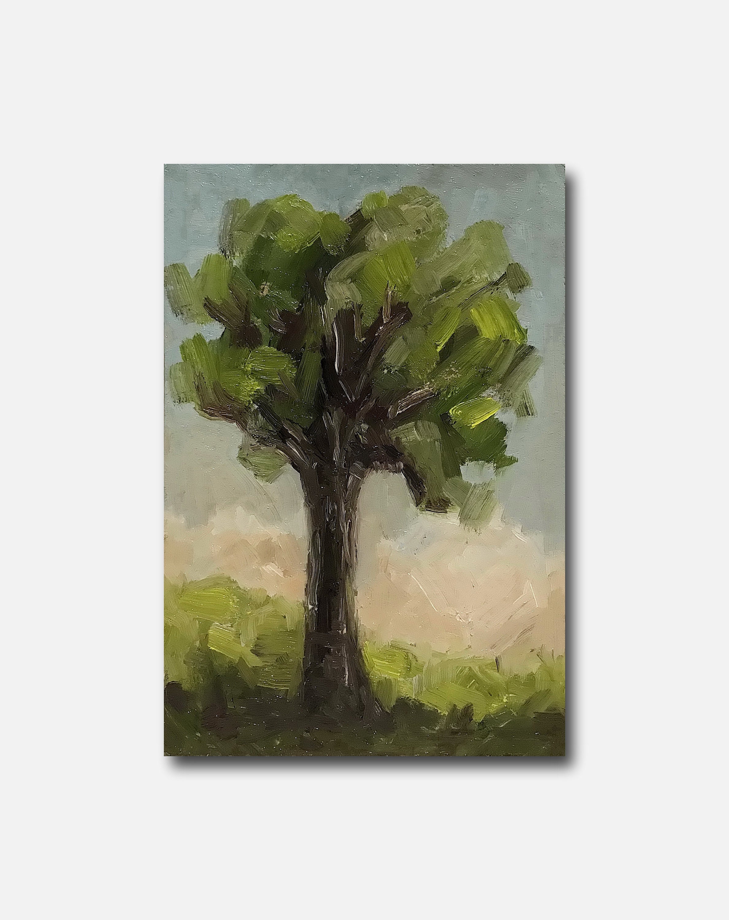 Vintage Original Oil Painting Tree Wall Art Landscape Summer Nature Oak Collectible Room Decor Ukrainian Artist Gift For Her